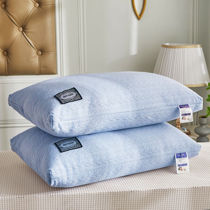 91家纺网 家纺一手货源 找家纺 小米枕芯 2025新款针织麻花枕头枕芯 麻花蓝【单只装】