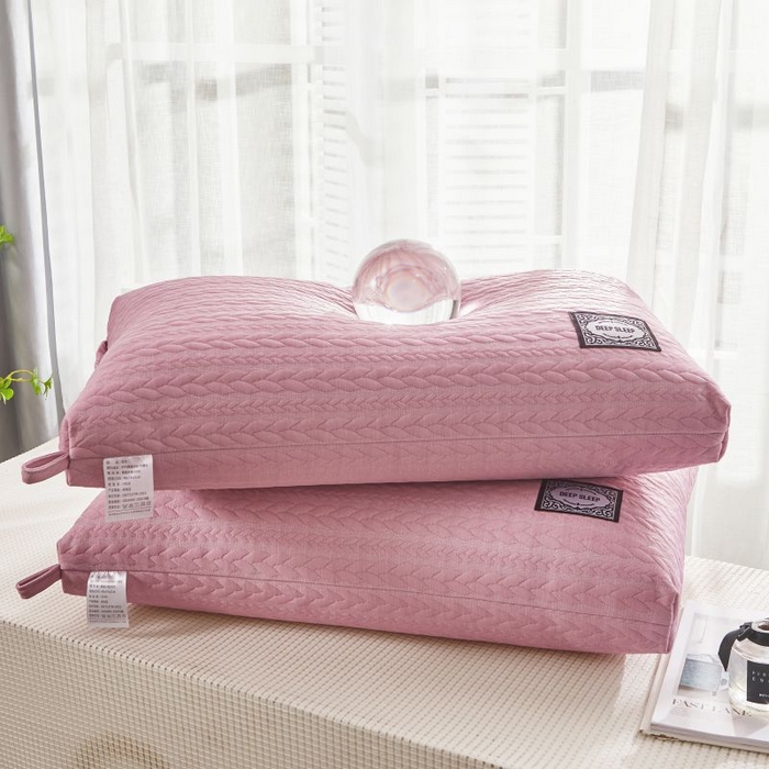 91家纺网 家纺一手货源 找家纺 小米枕芯 2025新款针织麻花枕头枕芯 麻花粉【一对装】