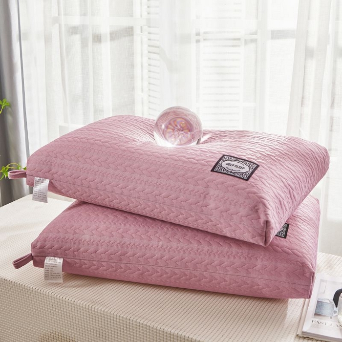 91家纺网 家纺一手货源 找家纺 小米枕芯 2025新款针织麻花枕头枕芯 麻花粉【一对装】