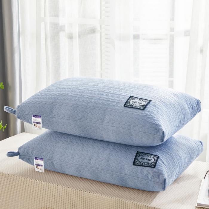 91家纺网 家纺一手货源 找家纺 小米枕芯 2025新款针织麻花枕头枕芯 麻花蓝【一对装】