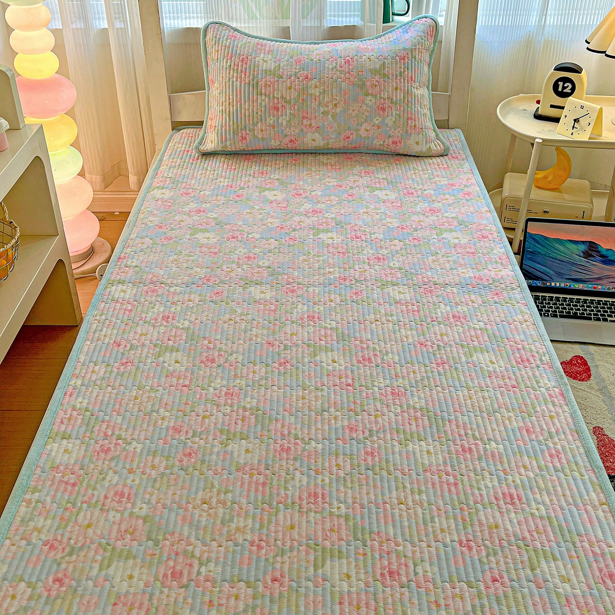 91家纺网 家纺一手货源 找家纺 恒尚居 2025新款纯棉牛奶绒学生床垫 双面两用夹棉床单床垫-秋冬款 四季通用 梦幻-A纯棉-B牛奶绒