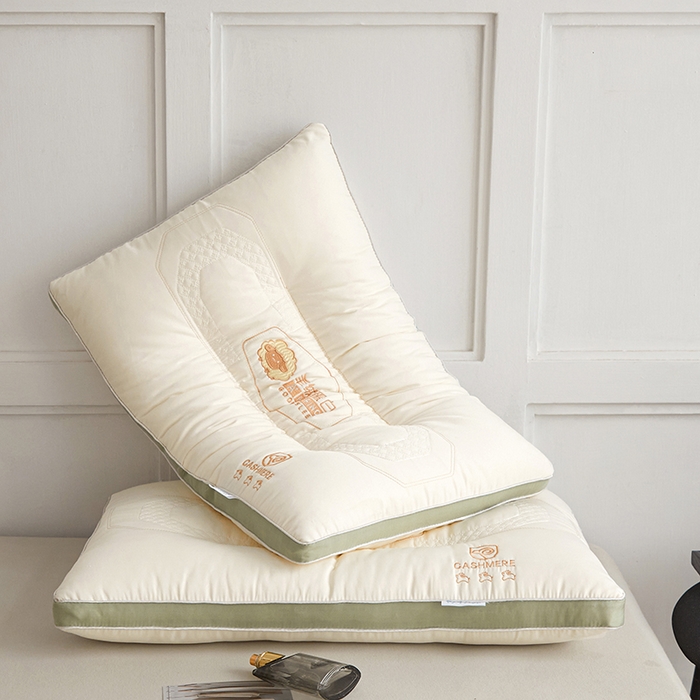 91家纺网 家纺一手货源 找家纺 （总）小米枕芯 2025新款刺绣羊绒蛋白护颈枕头枕芯