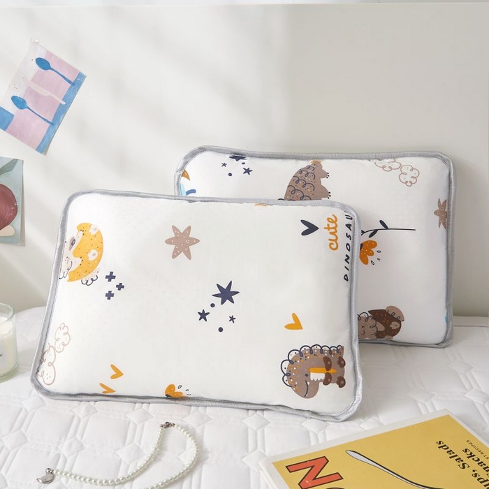 91家纺网 家纺一手货源 找家纺 小米枕芯 2025新款全棉儿童凉感冰爽柔软舒适亲肤枕头枕芯 白色小星星【一对装】