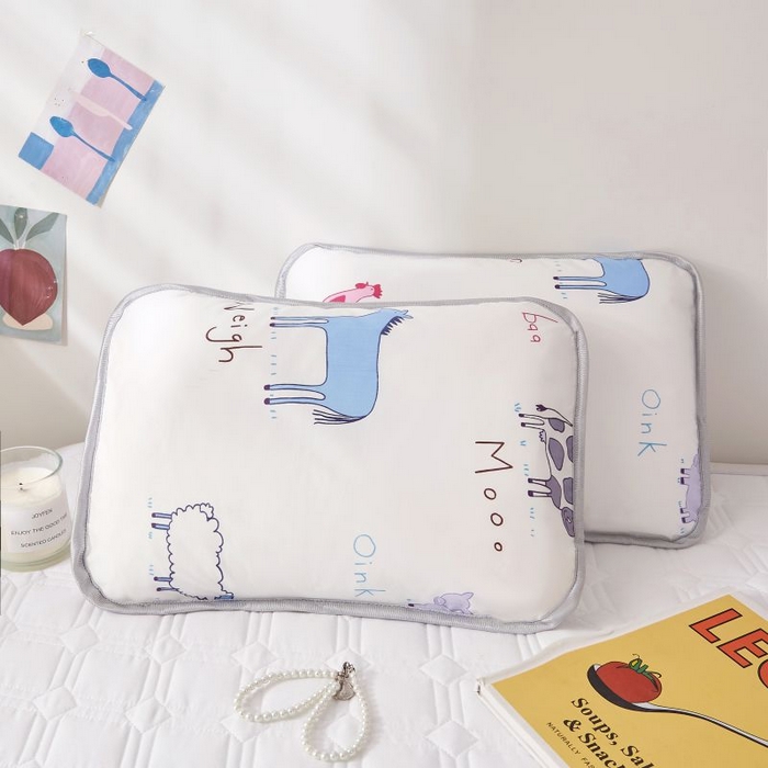 91家纺网 家纺一手货源 找家纺 小米枕芯 2025新款全棉儿童凉感冰爽柔软舒适亲肤枕头枕芯 白色小羊【一对装】