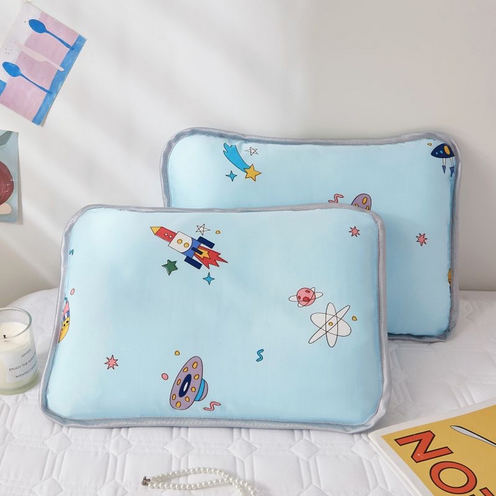 91家纺网 家纺一手货源 找家纺 小米枕芯 2025新款全棉儿童凉感冰爽柔软舒适亲肤枕头枕芯 淡蓝宇宙【一对装】