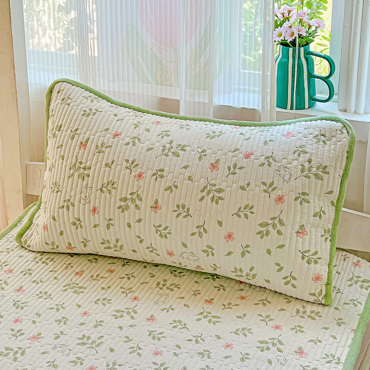 91家纺网 家纺一手货源 找家纺 恒尚居 2025新款纯棉牛奶绒学生床垫 双面两用夹棉床单床垫-秋冬款 四季通用 清新雅韵-A纯棉-B牛奶绒