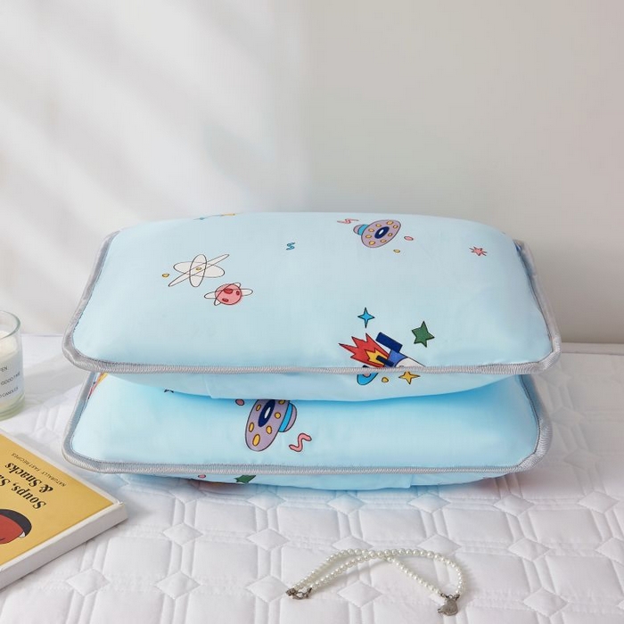 91家纺网 家纺一手货源 找家纺 小米枕芯 2025新款全棉儿童凉感冰爽柔软舒适亲肤枕头枕芯 淡蓝宇宙【单只装】