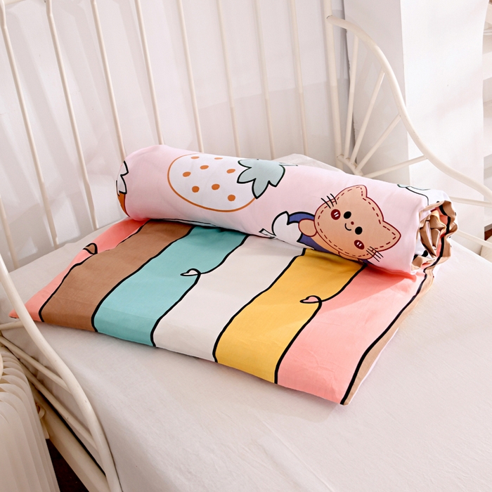 91家纺网 家纺一手货源 找家纺 萌宝家纺 2025新款幼儿园全棉纯棉三件套含芯婴童多件套 草莓猫咪