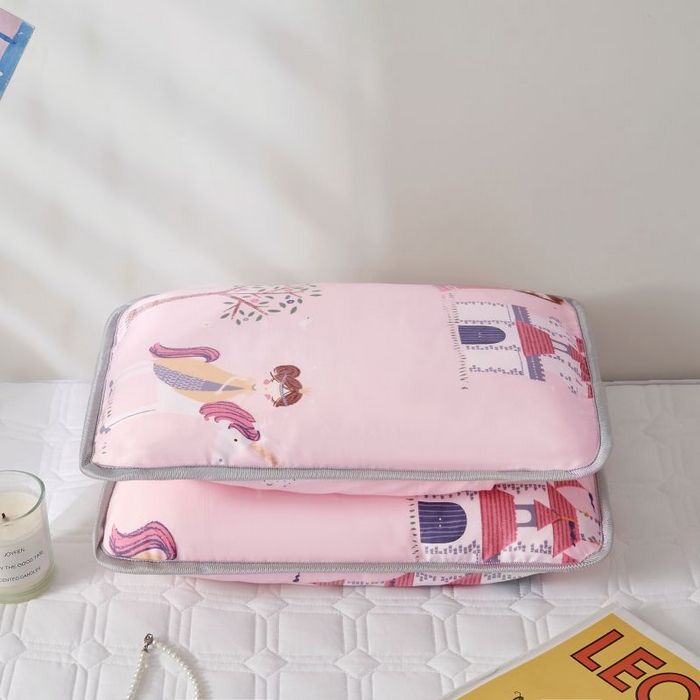 91家纺网 家纺一手货源 找家纺 小米枕芯 2025新款全棉儿童凉感冰爽柔软舒适亲肤枕头枕芯 粉色花仙子【单只装】