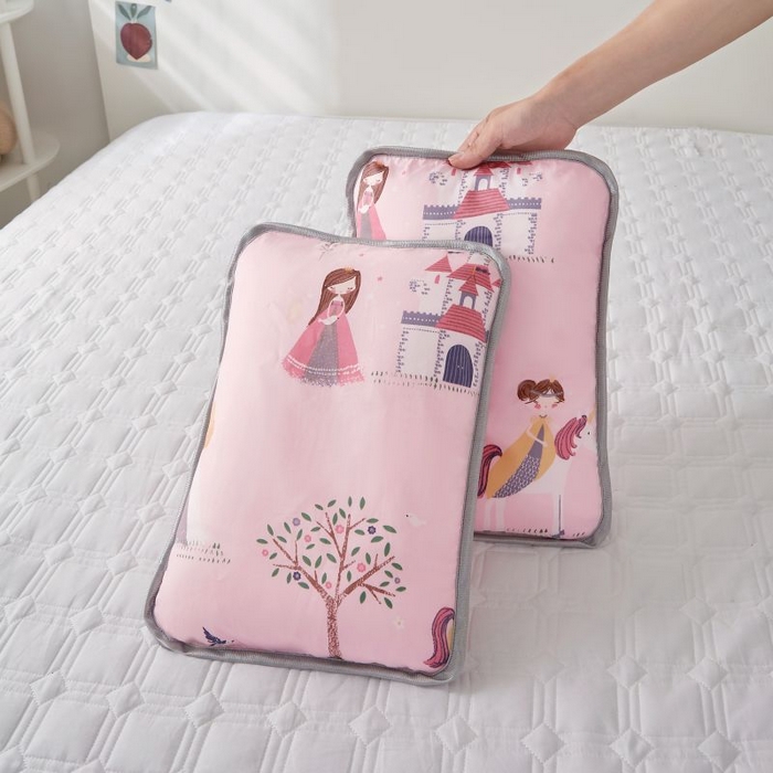 91家纺网 家纺一手货源 找家纺 小米枕芯 2025新款全棉儿童凉感冰爽柔软舒适亲肤枕头枕芯 粉色花仙子【单只装】