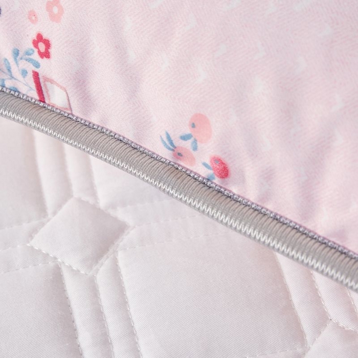 91家纺网 家纺一手货源 找家纺 小米枕芯 2025新款全棉儿童凉感冰爽柔软舒适亲肤枕头枕芯 粉色花园【单只装】