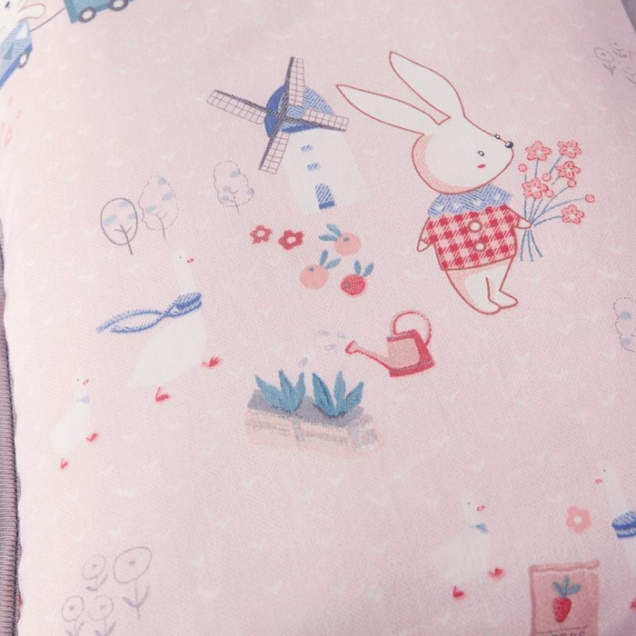 91家纺网 家纺一手货源 找家纺 小米枕芯 2025新款全棉儿童凉感冰爽柔软舒适亲肤枕头枕芯 粉色花园【单只装】