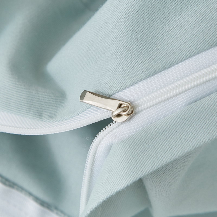 91家纺网 家纺一手货源 找家纺 沐白家居 2025新款全棉生态磨毛印花四件套-纽扣工艺款 闲偶-绿