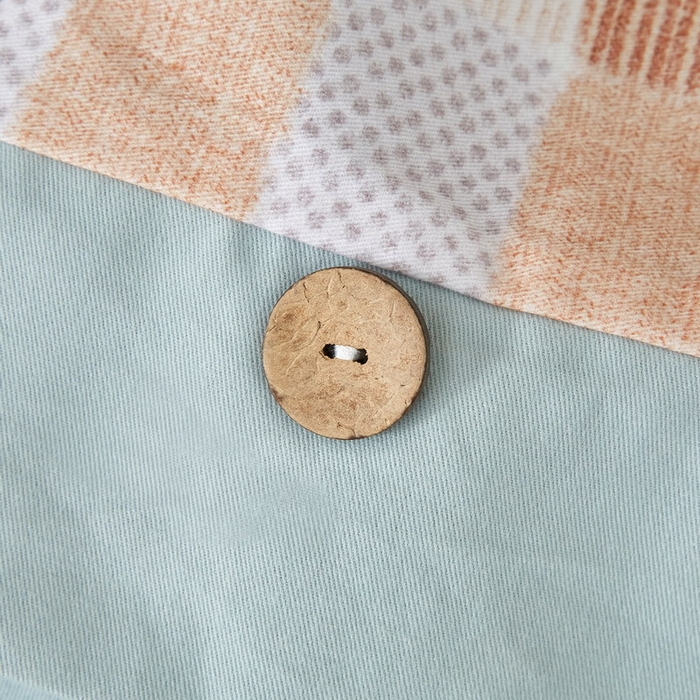 91家纺网 家纺一手货源 找家纺 沐白家居 2025新款全棉生态磨毛印花四件套-纽扣工艺款 闲偶-绿