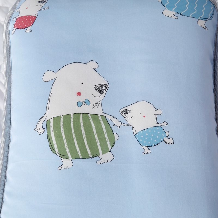 91家纺网 家纺一手货源 找家纺 小米枕芯 2025新款全棉儿童凉感冰爽柔软舒适亲肤枕头枕芯 蓝色小熊【单只装】