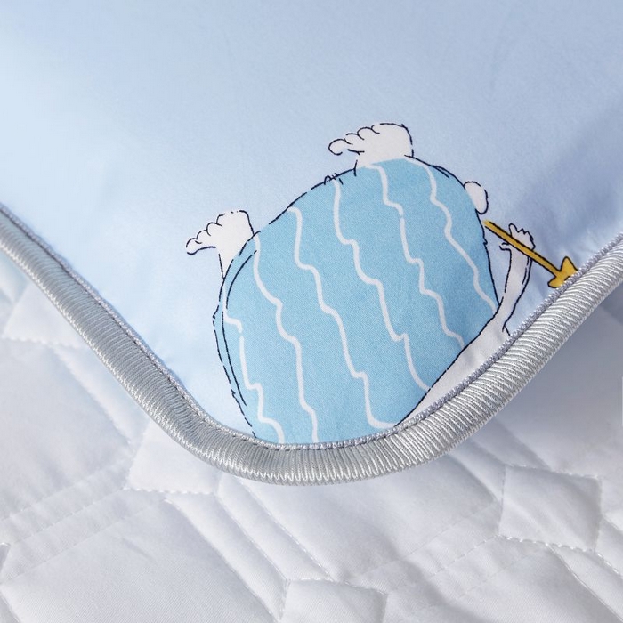 91家纺网 家纺一手货源 找家纺 小米枕芯 2025新款全棉儿童凉感冰爽柔软舒适亲肤枕头枕芯 蓝色小熊【单只装】