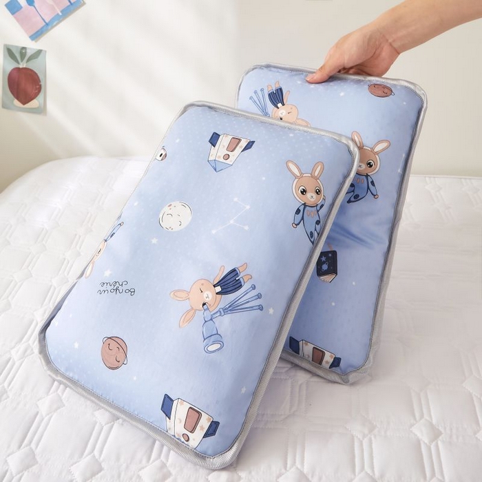 91家纺网 家纺一手货源 找家纺 小米枕芯 2025新款全棉儿童凉感冰爽柔软舒适亲肤枕头枕芯 蓝色星空【单只装】