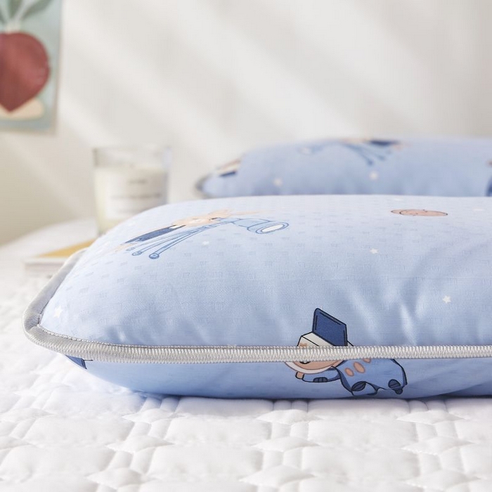 91家纺网 家纺一手货源 找家纺 小米枕芯 2025新款全棉儿童凉感冰爽柔软舒适亲肤枕头枕芯 蓝色星空【单只装】