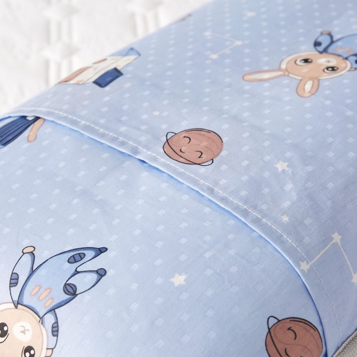 91家纺网 家纺一手货源 找家纺 小米枕芯 2025新款全棉儿童凉感冰爽柔软舒适亲肤枕头枕芯 蓝色星空【单只装】