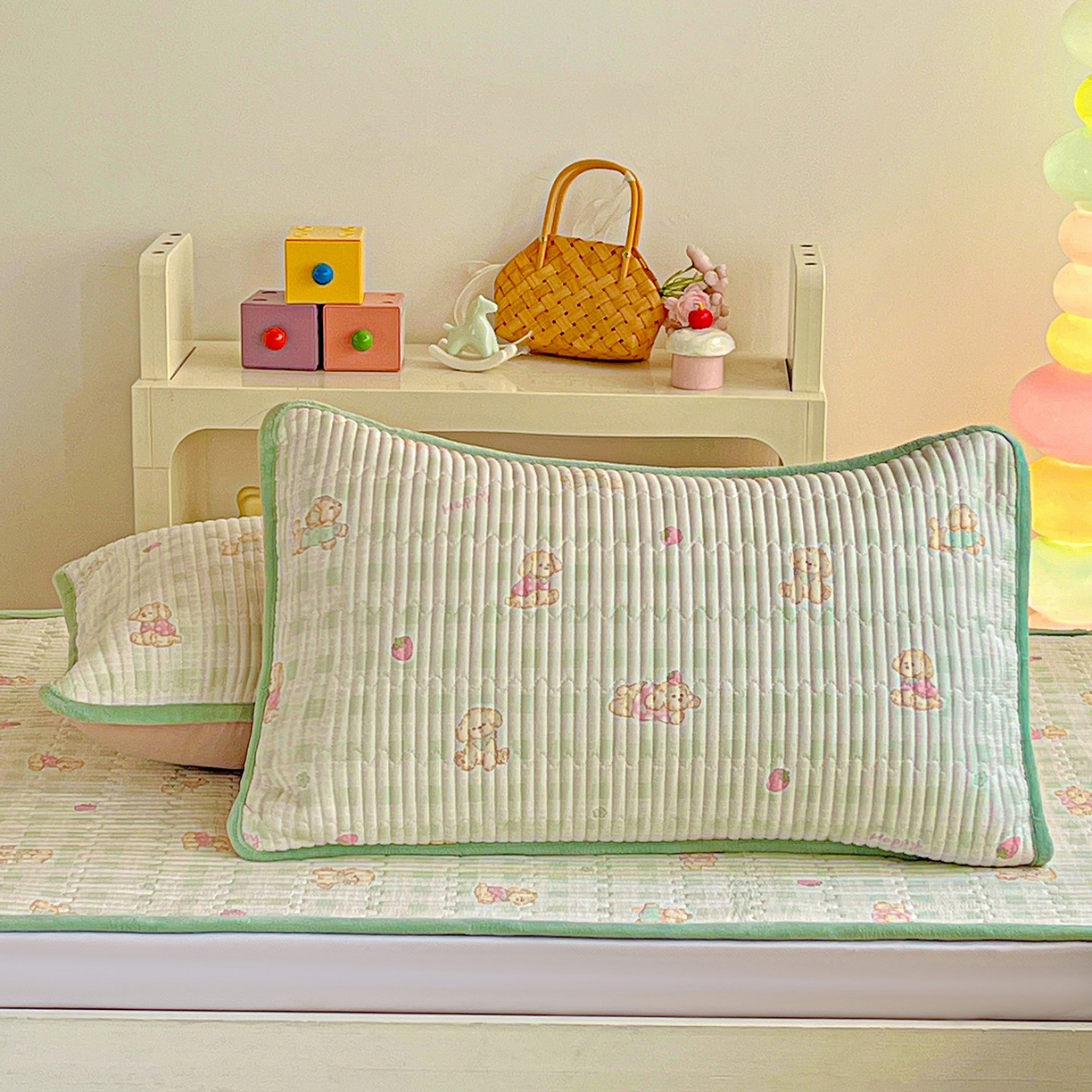 91家纺网 家纺一手货源 找家纺 恒尚居 2025新款纯棉牛奶绒学生床垫 双面两用夹棉床单床垫-秋冬款 四季通用 甜心旺旺-A纯棉-B牛奶绒