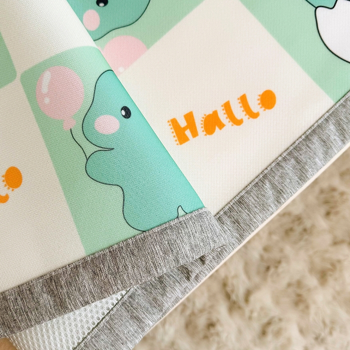 91家纺网 家纺一手货源 找家纺 萌宝家纺 2025新款小清新卡通学生宿舍凉席幼儿园小学生冰丝席冰藤软席 恐龙宝宝