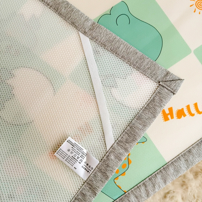 91家纺网 家纺一手货源 找家纺 萌宝家纺 2025新款小清新卡通学生宿舍凉席幼儿园小学生冰丝席冰藤软席 恐龙宝宝