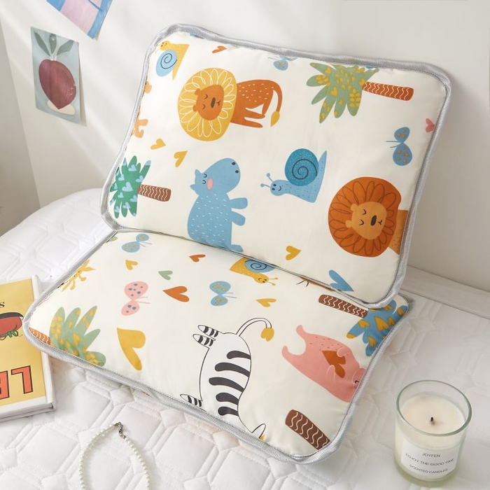 91家纺网 家纺一手货源 找家纺 小米枕芯 2025新款全棉儿童凉感冰爽柔软舒适亲肤枕头枕芯 米色森林园【单只装】