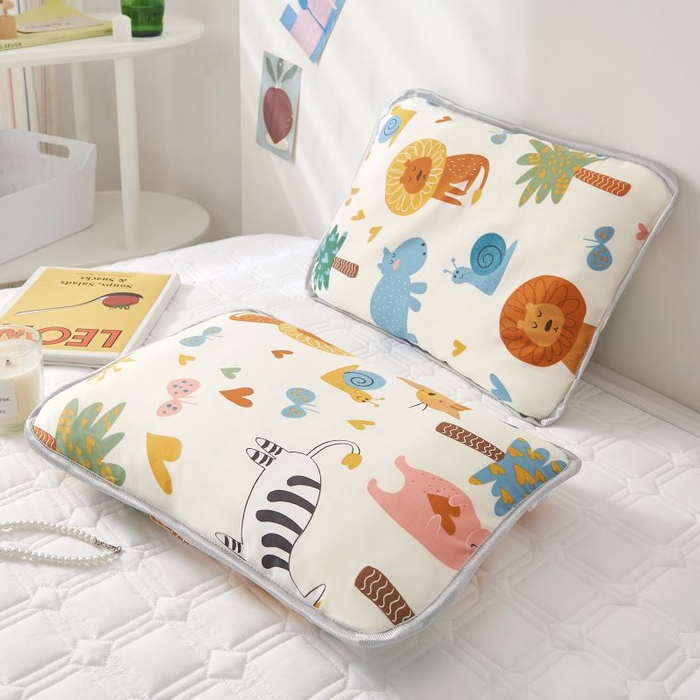 91家纺网 家纺一手货源 找家纺 小米枕芯 2025新款全棉儿童凉感冰爽柔软舒适亲肤枕头枕芯 米色森林园【单只装】