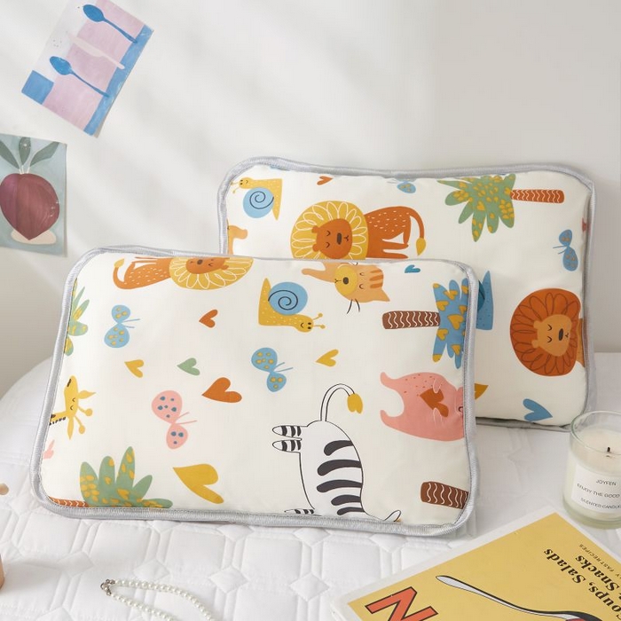 91家纺网 家纺一手货源 找家纺 小米枕芯 2025新款全棉儿童凉感冰爽柔软舒适亲肤枕头枕芯 米色森林园【单只装】