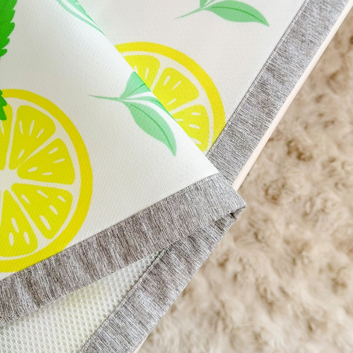 91家纺网 家纺一手货源 找家纺 萌宝家纺 2025新款小清新卡通学生宿舍凉席幼儿园小学生冰丝席冰藤软席 清新柠檬