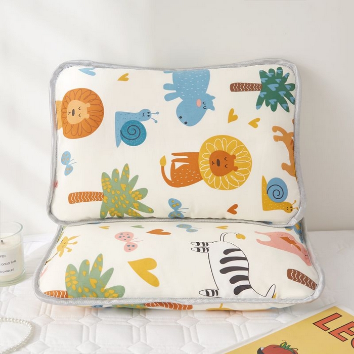 91家纺网 家纺一手货源 找家纺 小米枕芯 2025新款全棉儿童凉感冰爽柔软舒适亲肤枕头枕芯 米色森林园【单只装】