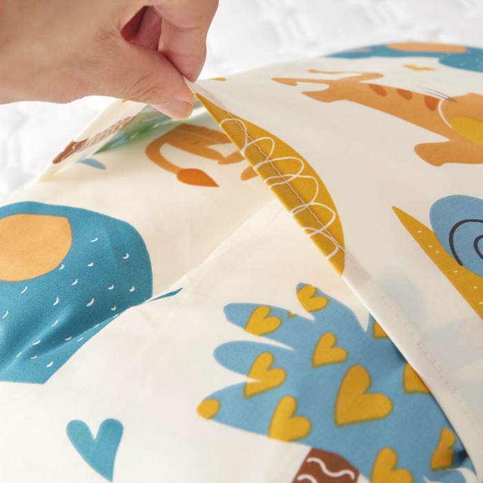 91家纺网 家纺一手货源 找家纺 小米枕芯 2025新款全棉儿童凉感冰爽柔软舒适亲肤枕头枕芯 米色森林园【单只装】