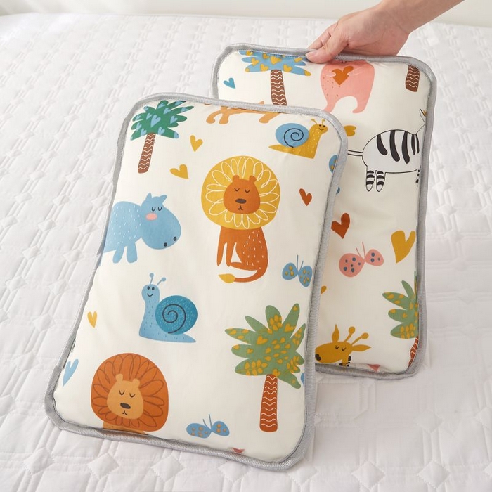 91家纺网 家纺一手货源 找家纺 小米枕芯 2025新款全棉儿童凉感冰爽柔软舒适亲肤枕头枕芯 米色森林园【单只装】