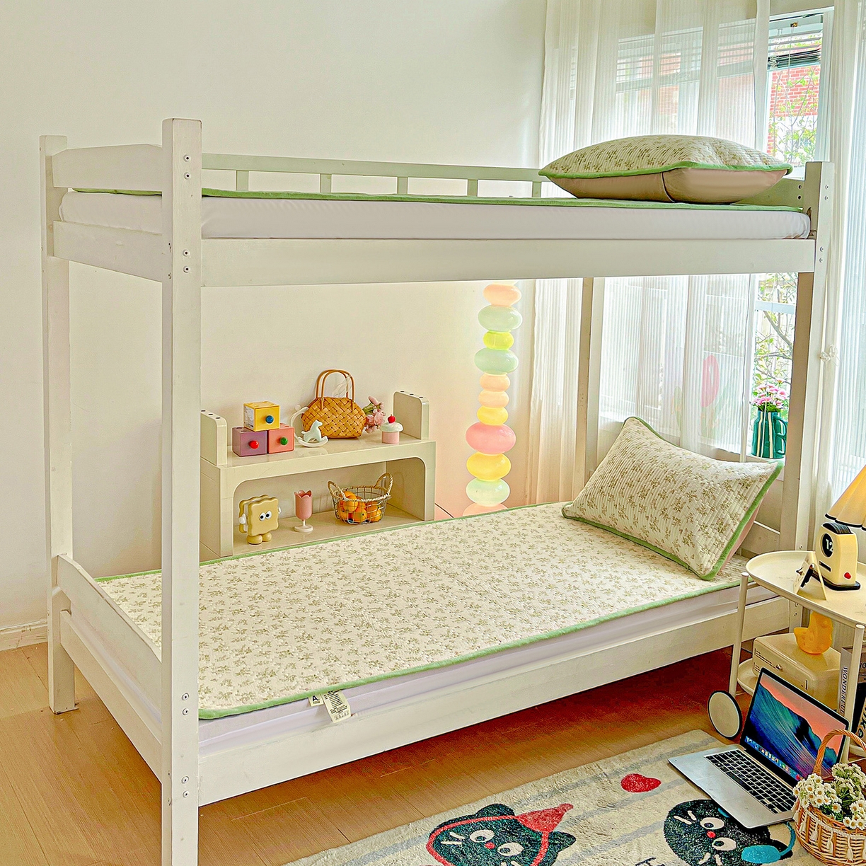 91家纺网 家纺一手货源 找家纺 恒尚居 2025新款纯棉牛奶绒学生床垫 双面两用夹棉床单床垫-秋冬款 四季通用 香草园-A纯棉-B牛奶绒