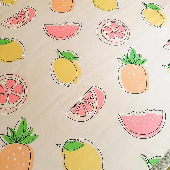 91家纺网 家纺一手货源 找家纺 萌宝家纺 2025新款小清新卡通学生宿舍凉席幼儿园小学生冰丝席冰藤软席 清新西柚