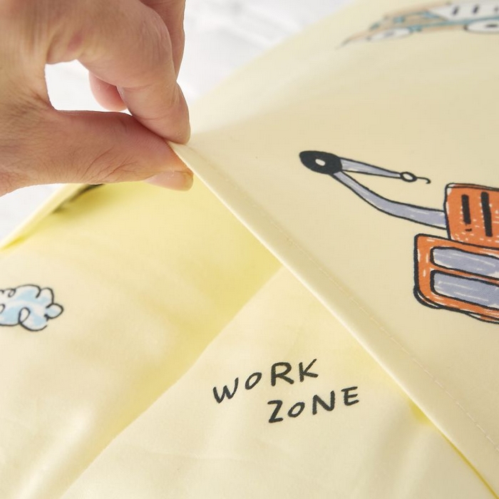 91家纺网 家纺一手货源 找家纺 小米枕芯 2025新款全棉儿童凉感冰爽柔软舒适亲肤枕头枕芯 米色挖掘机【单只装】