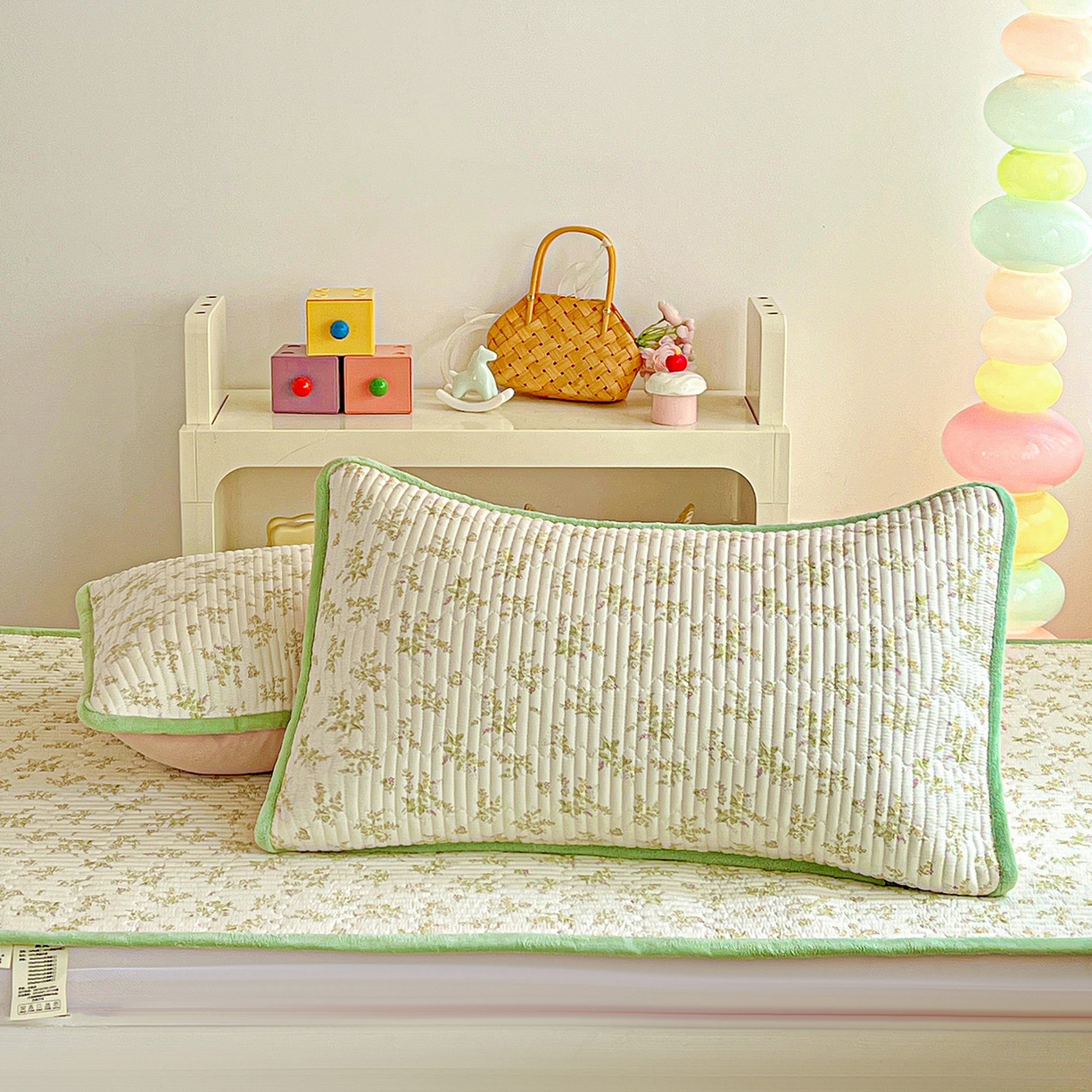 91家纺网 家纺一手货源 找家纺 恒尚居 2025新款纯棉牛奶绒学生床垫 双面两用夹棉床单床垫-秋冬款 四季通用 香草园-A纯棉-B牛奶绒