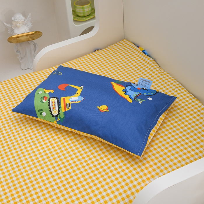 91家纺网 家纺一手货源 找家纺 萌宝家纺 2025新款幼儿园全棉纯棉三件套含芯婴童多件套 恐龙挖掘机