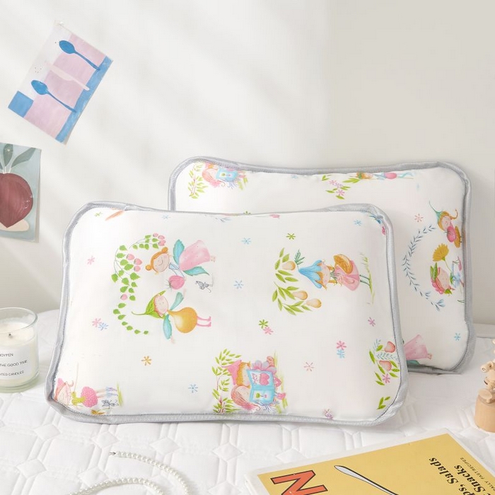 小米枕芯 2025新款全棉儿童凉感冰爽柔软舒适亲肤枕头枕芯 白色草莓仙子【一对装】