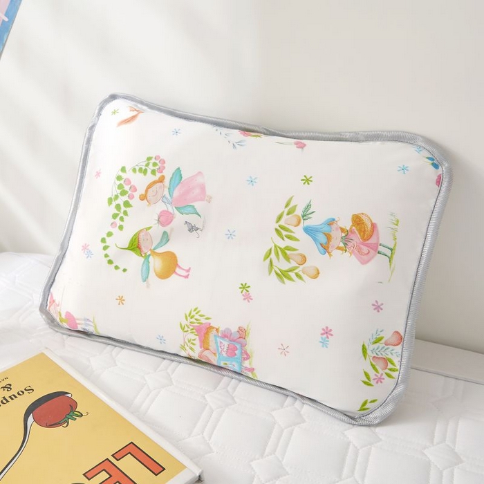 91家纺网 家纺一手货源 找家纺 小米枕芯 2025新款全棉儿童凉感冰爽柔软舒适亲肤枕头枕芯 白色草莓仙子【一对装】