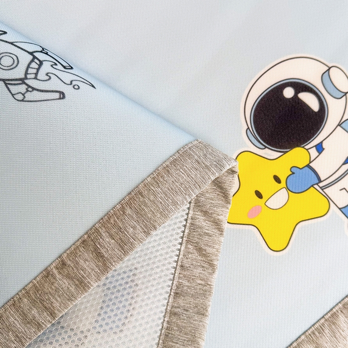 91家纺网 家纺一手货源 找家纺 萌宝家纺 2025新款小清新卡通学生宿舍凉席幼儿园小学生冰丝席冰藤软席 太空漫步