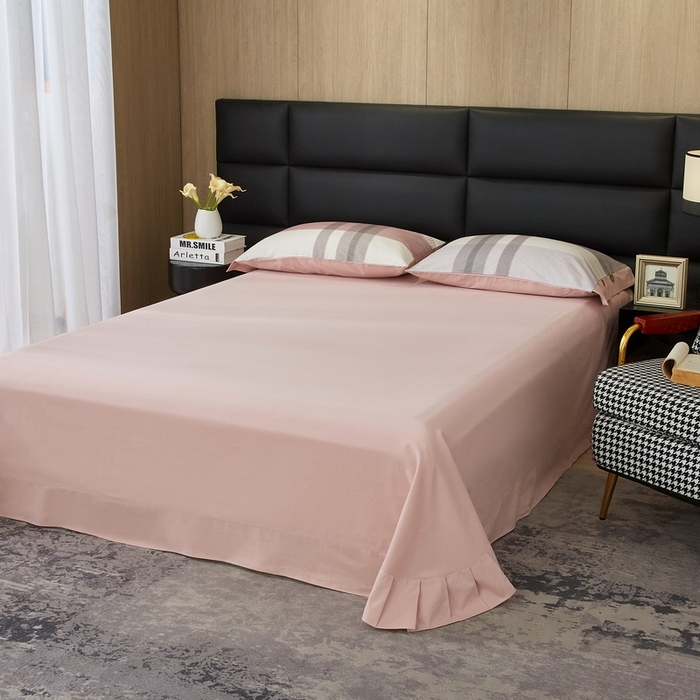 91家纺网 家纺一手货源 找家纺 沐白家居 2025新款全棉生态磨毛印花四件套-纽扣工艺款 逸谷-豆沙