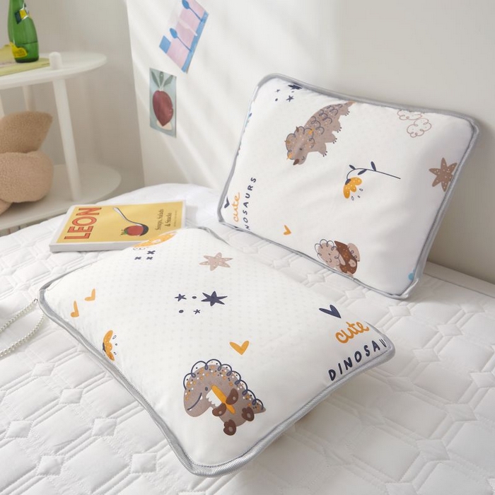 91家纺网 家纺一手货源 找家纺 小米枕芯 2025新款全棉儿童凉感冰爽柔软舒适亲肤枕头枕芯 白色小星星【一对装】