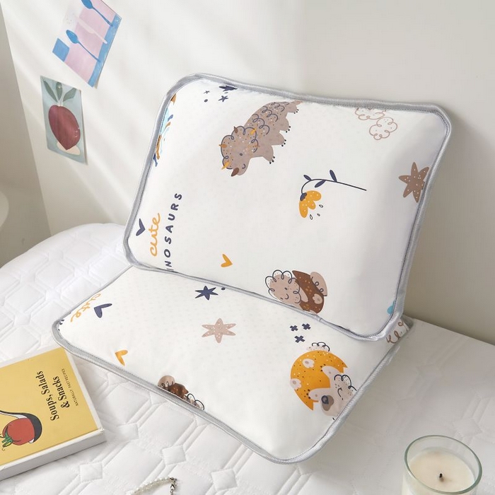 91家纺网 家纺一手货源 找家纺 小米枕芯 2025新款全棉儿童凉感冰爽柔软舒适亲肤枕头枕芯 白色小星星【一对装】