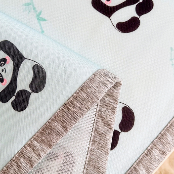 91家纺网 家纺一手货源 找家纺 萌宝家纺 2025新款小清新卡通学生宿舍凉席幼儿园小学生冰丝席冰藤软席 熊猫宝宝