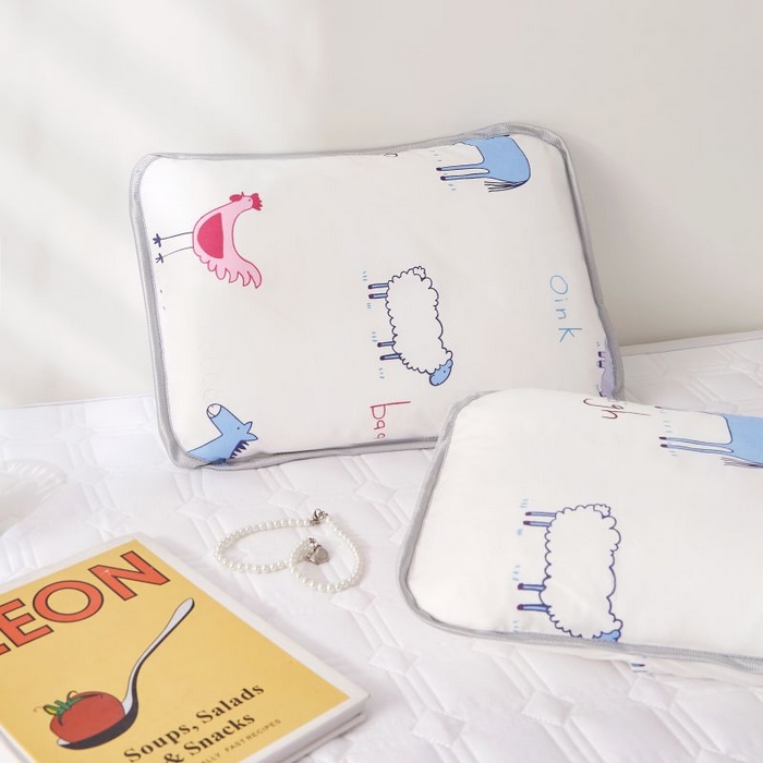 91家纺网 家纺一手货源 找家纺 小米枕芯 2025新款全棉儿童凉感冰爽柔软舒适亲肤枕头枕芯 白色小羊【一对装】