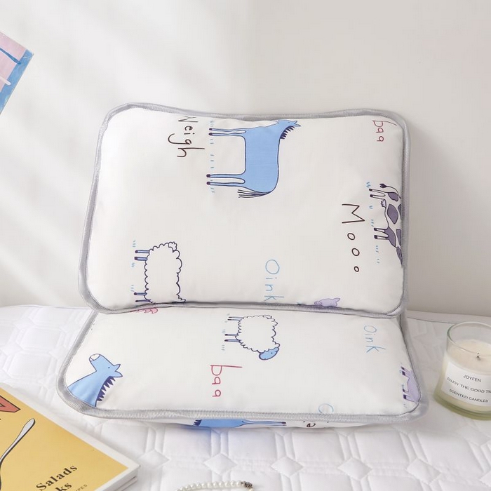 91家纺网 家纺一手货源 找家纺 小米枕芯 2025新款全棉儿童凉感冰爽柔软舒适亲肤枕头枕芯 白色小羊【一对装】