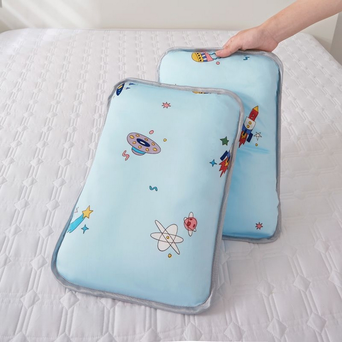 91家纺网 家纺一手货源 找家纺 小米枕芯 2025新款全棉儿童凉感冰爽柔软舒适亲肤枕头枕芯 淡蓝宇宙【一对装】