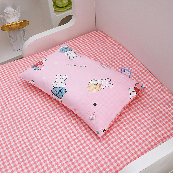 91家纺网 家纺一手货源 找家纺 萌宝家纺 2025新款幼儿园全棉纯棉三件套含芯婴童多件套 小兔子-粉色