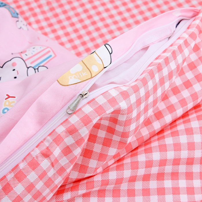 91家纺网 家纺一手货源 找家纺 萌宝家纺 2025新款幼儿园全棉纯棉三件套含芯婴童多件套 小兔子-粉色